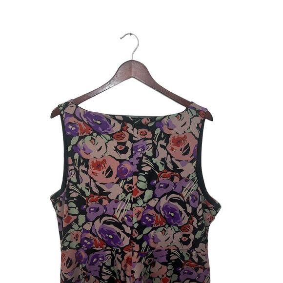 Lauren Ralph Lauren Womens Dress Black Label Surplice Fit Flare 16 Purple Floral - Picture 7 of 10